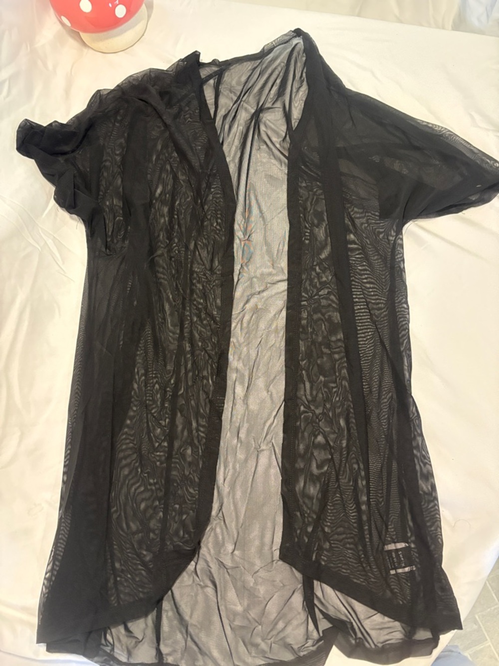 SHEIN Black Sheer Mesh Layering Cardigan